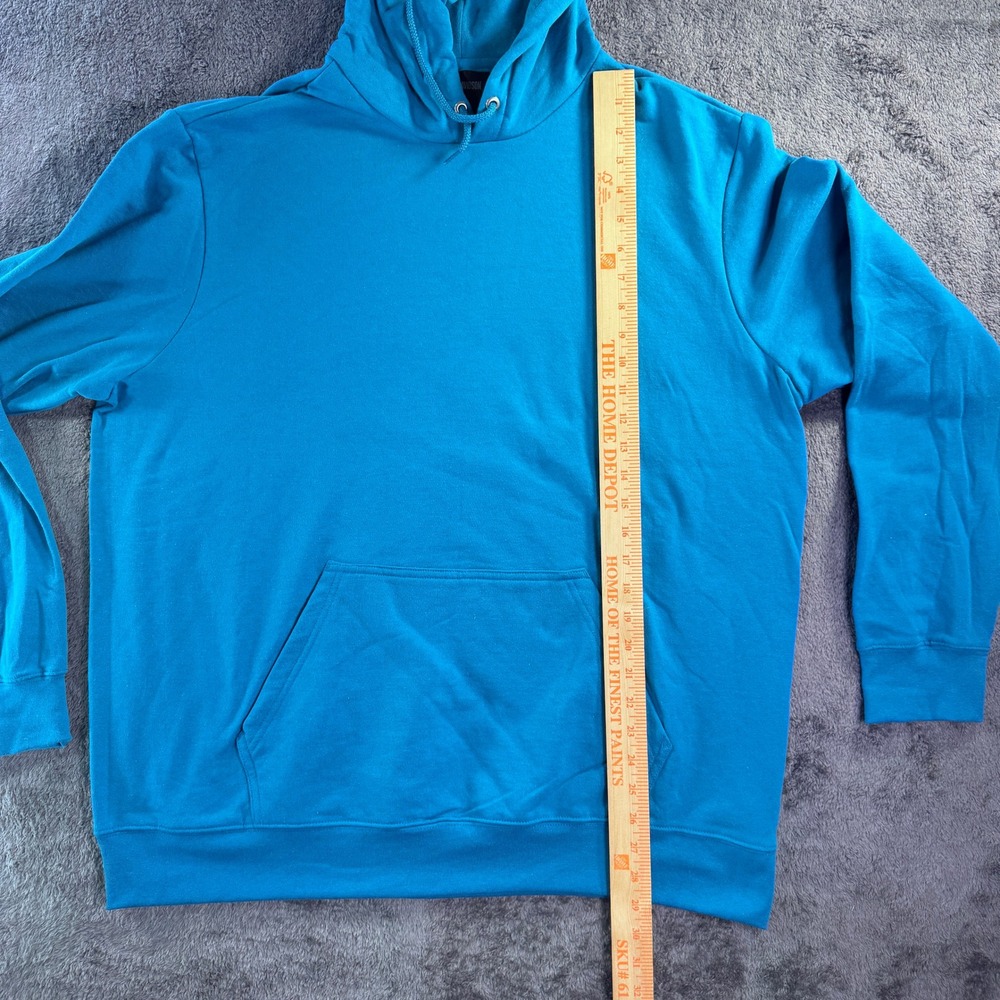 Harley-Davidson Electric Blue Cyan Pullover Hoodie Sweatshirt Kangaroo Pocket XL - Picture 5 of 6